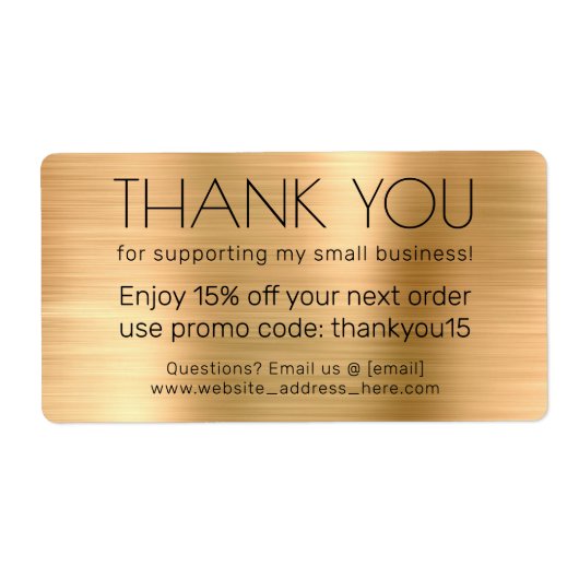 Kleine bedrijven Hartelijk dank voor uw boodschap  Etiket (Voorkant)