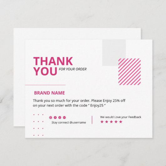 Kleine bedrijven Hartelijk dank voor uw kaart (Voorkant / Achterkant)