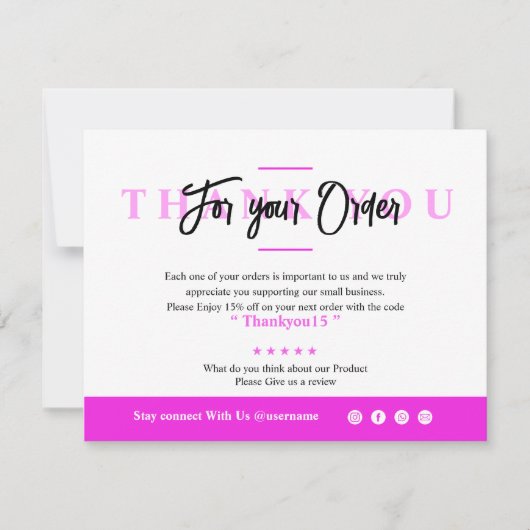 Kleine bedrijven Hartelijk dank voor uw kaart (Voorkant)