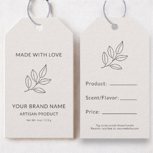 Kleine bedrijven Minimalistische Botanische Prijs Cadeaulabel