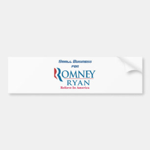 Kleine bedrijven voor Romney Ryan Bumpersticker