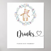 kleine beer Drinken helpen jezelf Poster (Voorkant)