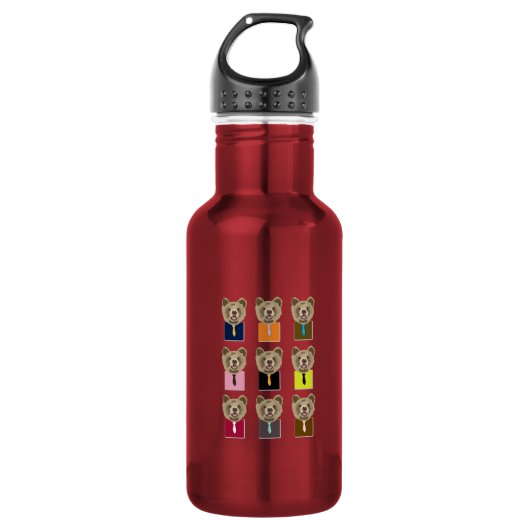Kleine beer met stropdas waterfles  (Voorkant)