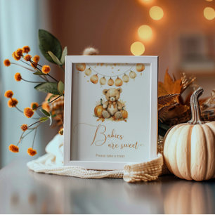 Kleine beer pompoen baby shower Baby's zijn zoet Poster