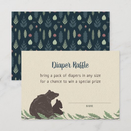 Kleine Beer Rustige Baby shower Draagbare kaart (Voorkant / Achterkant)