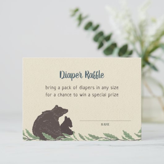 Kleine Beer Rustige Baby shower Draagbare kaart (Staand voorkant)