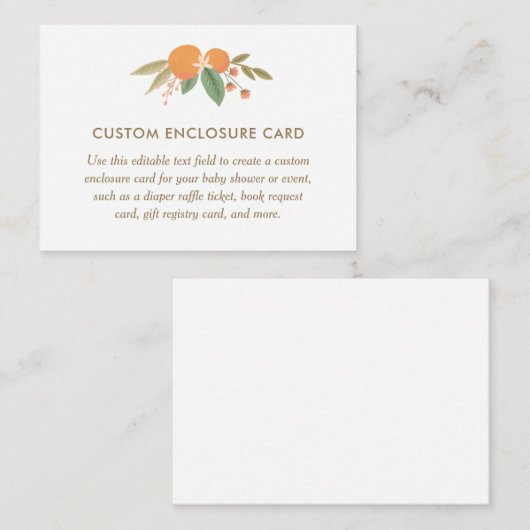 Kleine behuizing voor Baby shower met keukenscherm Informatiekaartje (Voorkant / Achterkant)