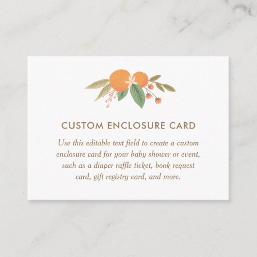 Kleine behuizing voor Baby shower met keukenscherm Informatiekaartje (Voorkant)