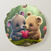 Kleine beren cartoon rond kussen (Achterkant)