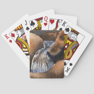 Kleine bergstroom waterval landschap pokerkaarten