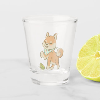 Kleine beschermer kikker shot glas