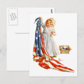 Kleine Betsy Ross en de Amerikaanse vlag Briefkaart (Voorkant / Achterkant)