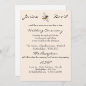 Kleine Bij Rustieke Trouw Uitnodiging (Voorkant / Achterkant)