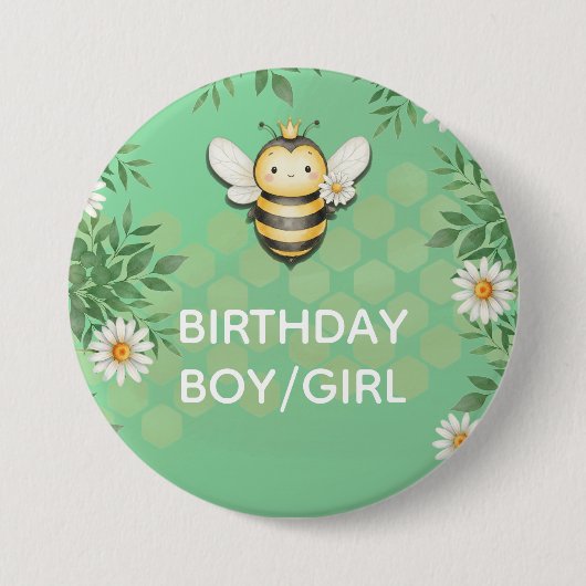 Kleine bij Verjaardag Jongen/Meisje gepersonalisee Ronde Button 7,6 Cm (Voorkant)