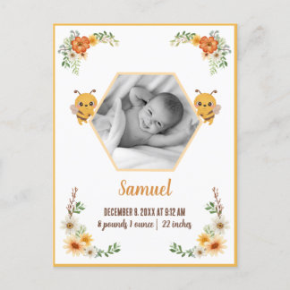 Kleine bijengeboortelastjes briefkaart