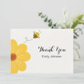 Kleine bijengele Baby shower Bedankkaart (Staand voorkant)
