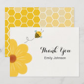 Kleine bijengele Baby shower Bedankkaart (Voorkant / Achterkant)