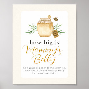 Kleine Bijenmoeder Buik Baby Shower Spel Poster
