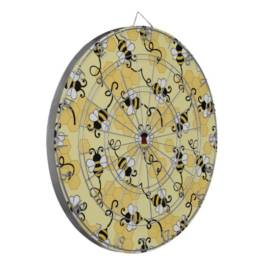 Kleine bijenpatroon bevestigen dartbord (Voorkant Links)