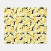 Kleine bijenpatroon bevestigen fleece deken (Voorkant (Horizontaal))