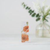 Kleine Bladwijzer met kleine papavers Mini Visitekaartje (Staand voorkant)