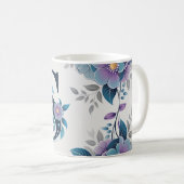 Kleine blauwe bloemen koffiemok (Voorkant rechts)