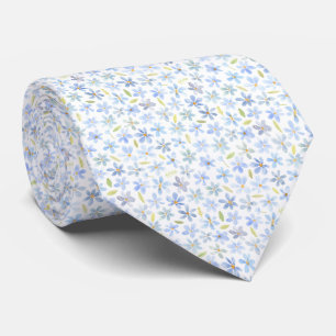Kleine blauwe bloemen stropdas