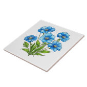 Kleine Blauwe Bloemen Tegeltje (Zijkant)