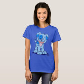 Kleine blauwe cartoon puppy Women T-shirt (Voorkant volledig)