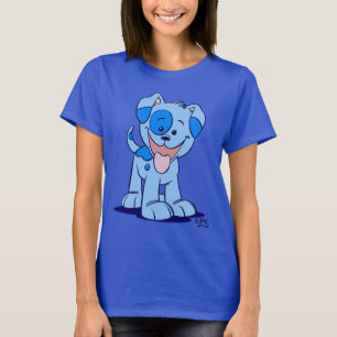 Kleine blauwe cartoon puppy Women T-shirt