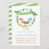 Kleine blauwe eieren | Uitnodiging tot Baby showe (Voorkant / Achterkant)