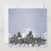 Kleine Blauwe Kerstvogels Bruiloft Uitnodigen Kaart (Achterkant)