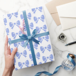 Kleine Blauwe Strik Baby Shower Jongen Verjaardag Cadeaupapier