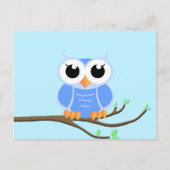 Kleine Blauwe Uil - Lege Ansichtkaart Briefkaart (Voorkant)