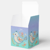 Kleine Blauwe Vogel Bloemen Favoriete Doos Bedankdoosjes (Geopend)