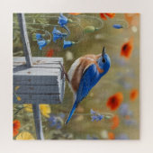 Kleine blauwe vogel puzzel (Horizontaal)