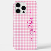 Kleine Bleke Roze Gingham Handtekening Case-Mate iPhone Case (Achterkant)