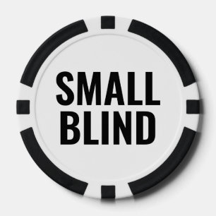 Kleine Blinde Eenvoudige Zwarte Witte Tekst Poker Chips