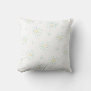 Kleine bloemen blauw en geel buitenkussen