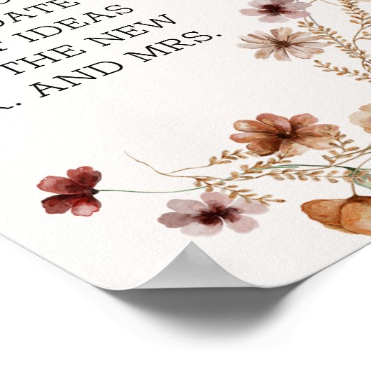  kleine bloemen Datum nacht Poster (Hoek)