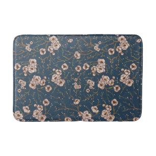Kleine bloemen lichtblauw patroon badmat