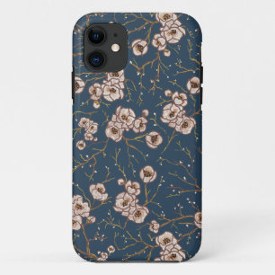 Kleine bloemen lichtblauw patroon iPhone 11 hoesje