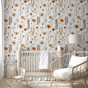 Kleine Bloemen Met Gras Veld Bloemen Botanisch Behang