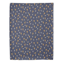 Kleine bloemen op Cream en Geel op Navy Blue