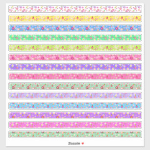 Kleine bloemrandjes kleuren assortiment sticker