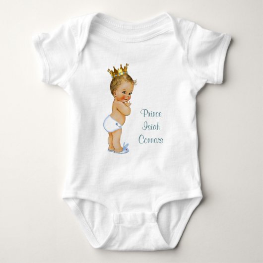 Kleine Blonde Prins Gepersonaliseerd Romper (Voorkant)