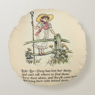 Kleine Bo-Peep: Klassieke Kate Greenaway Kwekerij Rond Kussen