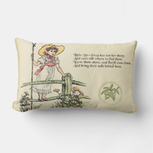 Kleine Bo-Peep: Klassieke Kate Greenaway Nursery Kussen
