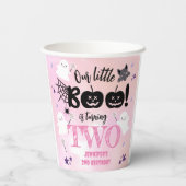 Kleine Boe! Meisje Roze Schattige Halloween 2e Ver Papieren Bekers (Achterkant)