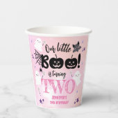 Kleine Boe! Meisje Roze Schattige Halloween 2e Ver Papieren Bekers (Voorkant)
